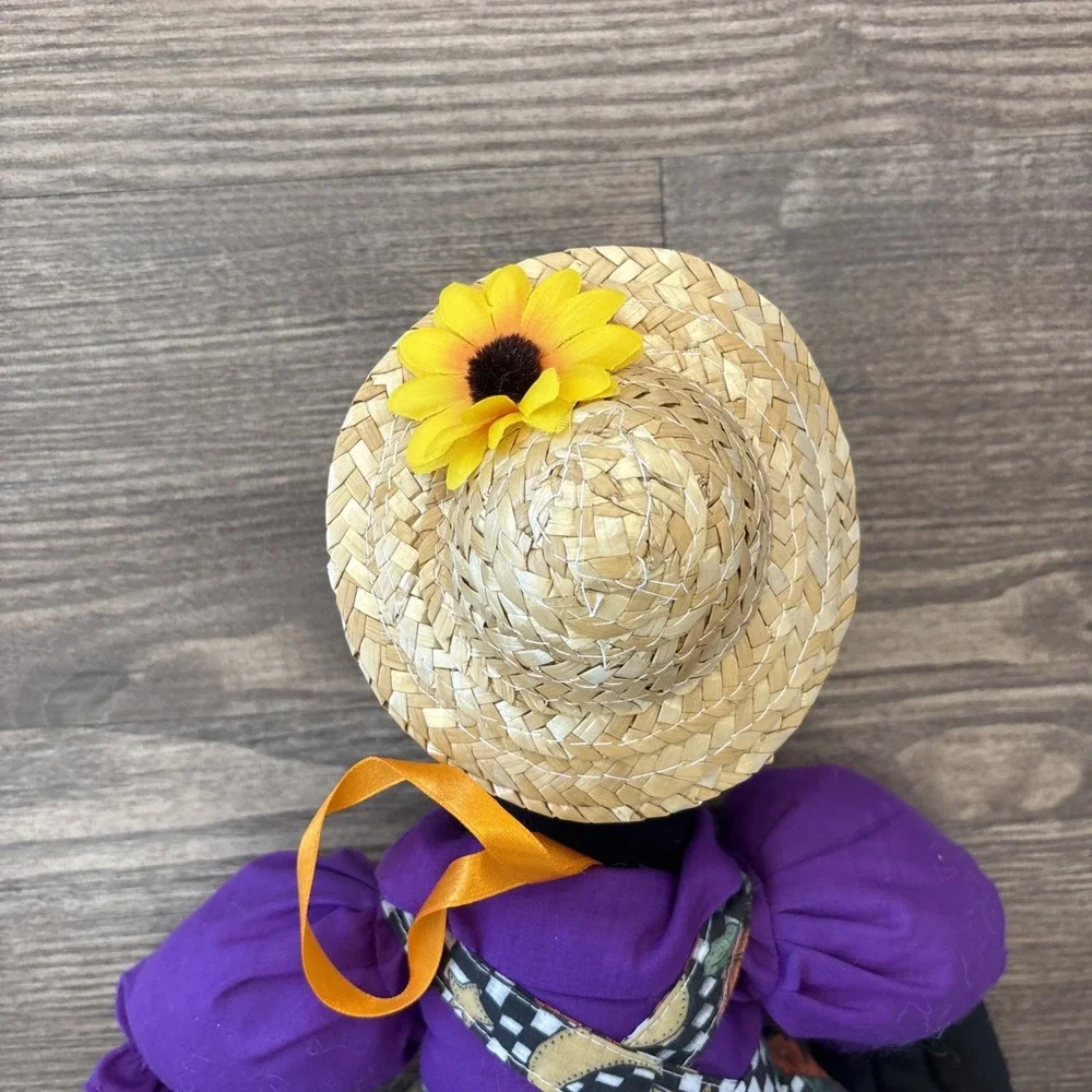 Vintage Black Crow/Duck‎ Halloween Plush With Straw Hat 20'
